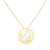14k Yellow Gold Necklace with Cat Symbol in Mother of Pearl