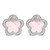 14K White Gold Mother of Pearl and 1/5 Cttw Diamond Halo Star Stud Earrings
