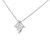 10K White Gold 1/10 Cttw Bezel Set Solitaire Princess Cut Diamond Kite Shaped Pendent Necklace - 18