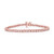 10K Rose Gold Plated .925 Sterling Silver 1.0 Cttw Miracle-Set Diamond Round Tennis Bracelet - 5"