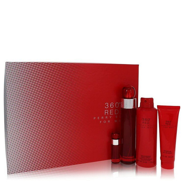 Perry Ellis 360 Red by Perry Ellis Gift Set -- 3.4 oz Eau De Toilette Spray + .25 oz Mini EDT Spray