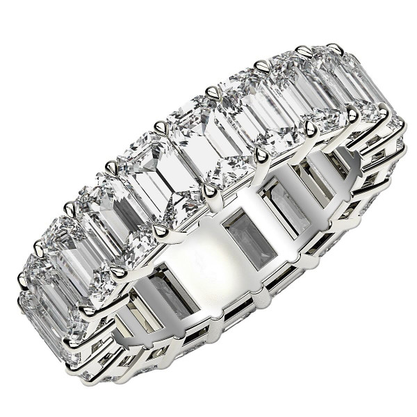 Emerald Cut Lab Grown Diamond Eternity Ring in 14k White Gold (7 cttw FG/VS2) P150-73308-7