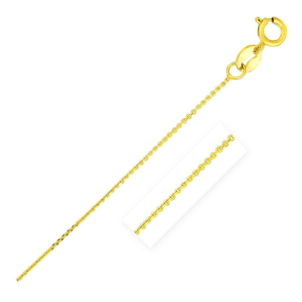 14k Yellow Gold Diamond Cut Cable Link Chain (0.68 mm) P150-76063-18