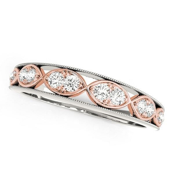 14k White And Rose Gold Infinity Style Diamond Band (1/5 cttw) P150-91668-4.5