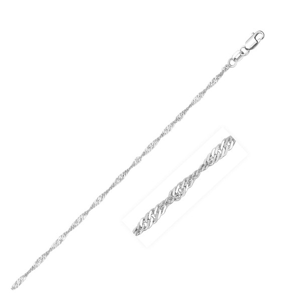 Size: 24'' - 14k White Gold Singapore Chain (1.30 mm) P150-86607-24