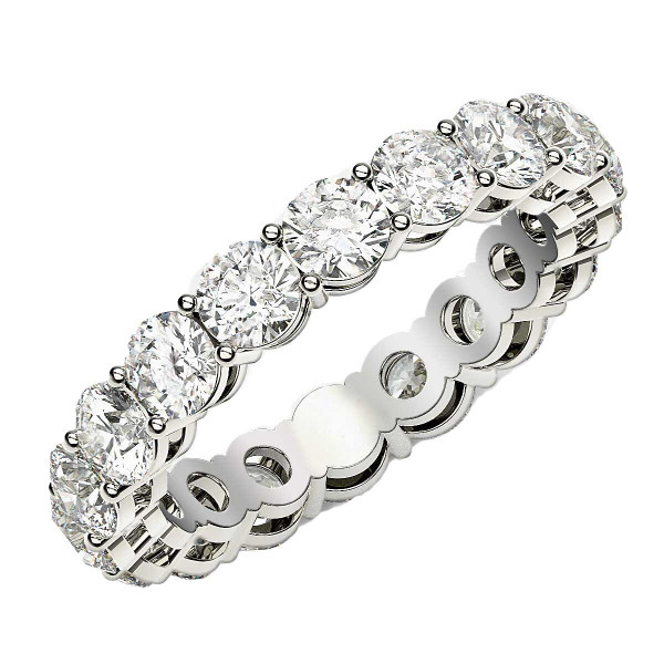 Size: 8.5 - Round Cut Lab Grown Diamond Eternity Ring in 14k White Gold  P150-89750-8.5