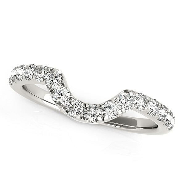 14k White Gold Curved Diamond Wedding Band (3/8 cttw) P150-76896-5