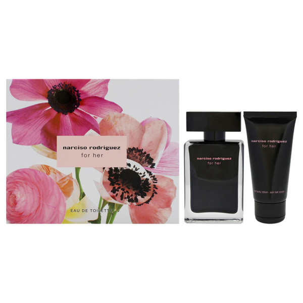 Narciso rodriguez for her 2 pcs set: 1.6 eau de toilette spray + 1.6 body lotion
