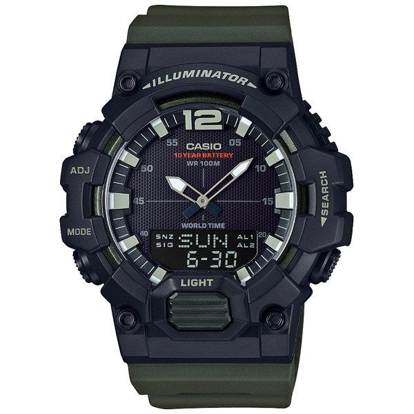 Casio Men's 'Classic' Quartz Resin Casual Watch, Color Green (Model: HDC-700-3AVCF)