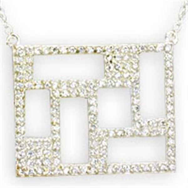 High-polished 925 Sterling Silver Necklace With Aaa Grade Cz In Clear