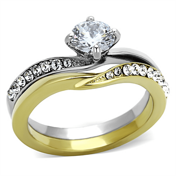 Beautiful Stainless Steel Ring With Aaa Grade Cz Stone