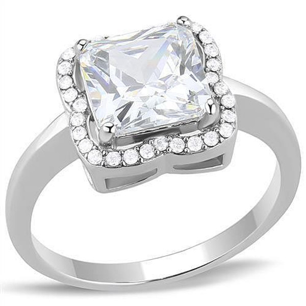 Beautiful Cubic Zirconia Z Crown Stainless Steel Ring for Women