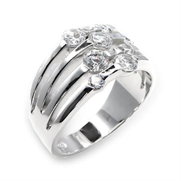 .925 Sterling Silver Ring With Aaa Grade Cz In Clear