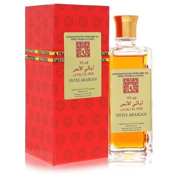 Swiss Arabian Layali El Ons by Swiss Arabian Concentrated Perfume Oil Free From Alcohol 3.21 oz (Wo
