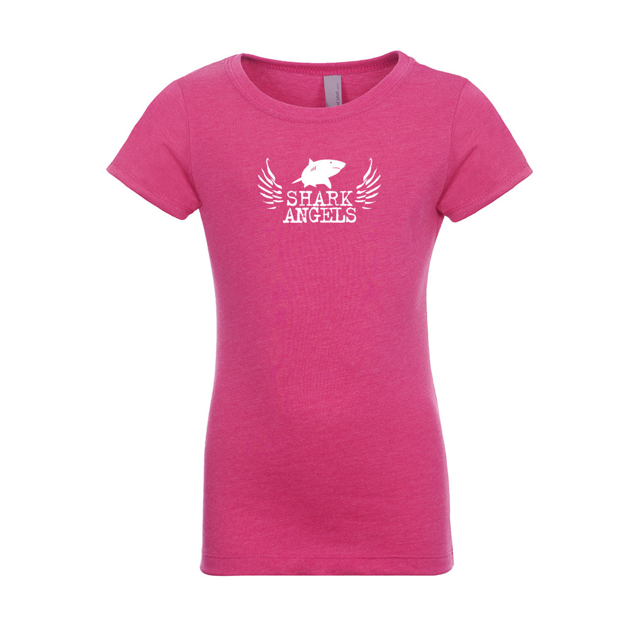 Kids Pink Princess Tee With Shark Angel Wings