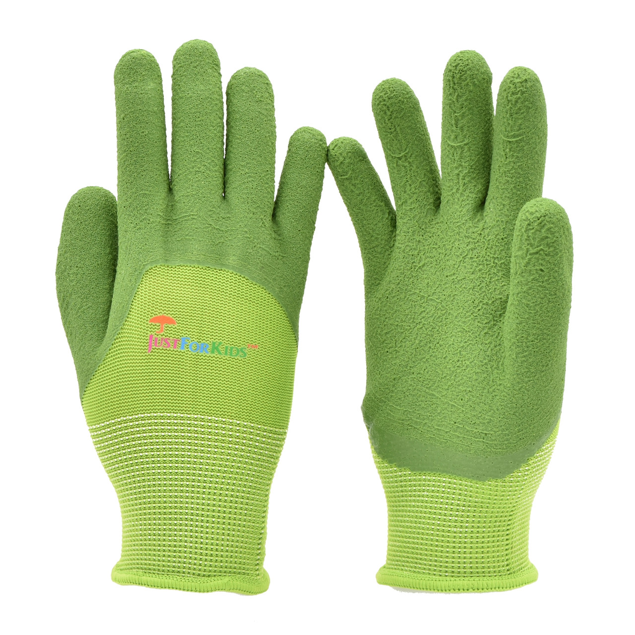 JustForKids | Premium MicroFoam Texture Coated Kids Garden Gloves Green