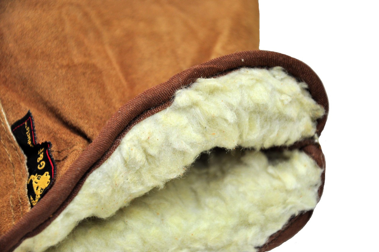 Get Suede Cowhide Leather Winter Work Gloves With Pile Lining