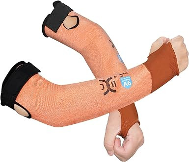 Buy JH Cut-Resistant Sleeves with Thumb Slot in Orange Work