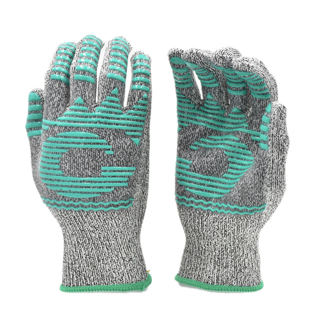 Anti-Slip Cut-Resistant Gloves Kitchen Carpentry with Silicone Blocks Food-Grade