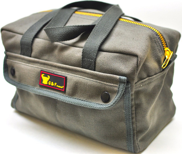 Heavy Duty Tool Bag With Brass Zipper
