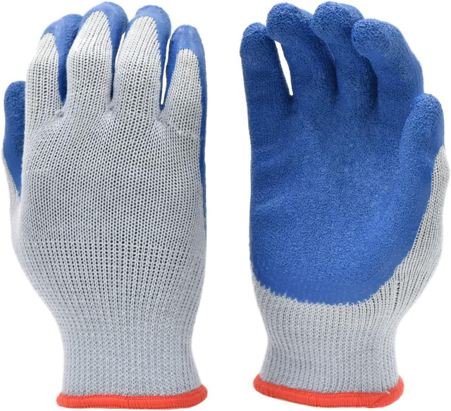 Men's Heavy-Duty Latex-Coated Work Gloves for Construction