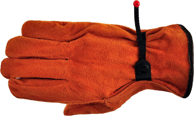 3-Pair Large Split Cowhide Leather Work Gloves with Ball & Tape, Straight Thumb.