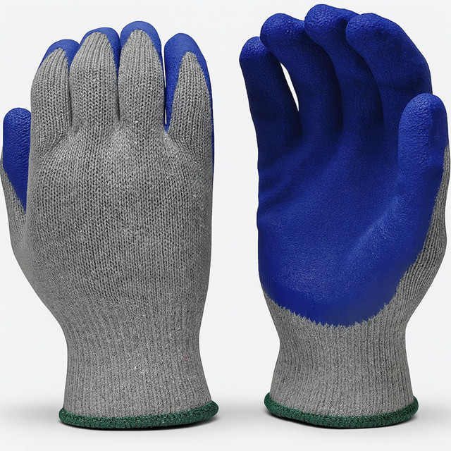 1511-DZ blue rubber latex coated work gloves, 12 pairs