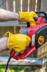 Grain cowhide leather work gloves, winter work gloves, leather gloves with red fleece lining, grain leather work gloves