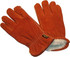 Suede cowhide leather winter work gloves with insulated pile lining and keystone thumb, 3-pair pack