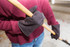 Brown jersey winter work gloves with red fleece lining — alternate view 6