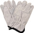 Premium Split Suede Leather Work Gloves - 3 Pairs, Straight Thumb