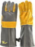 BBQ gloves, fireplace gloves, grilling gloves, leather gloves, suede leather gloves, long sleeve leather gloves