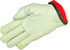 Grain cowhide leather winter work gloves with red fleece lining — alternate view 3