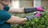 Florist Pro thorn-resistant rose gardening gloves, long sleeve, synthetic leather palm, medium — alternate view 2