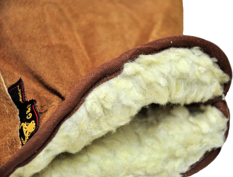 Suede cowhide leather insulated winter work gloves — alternate view 8