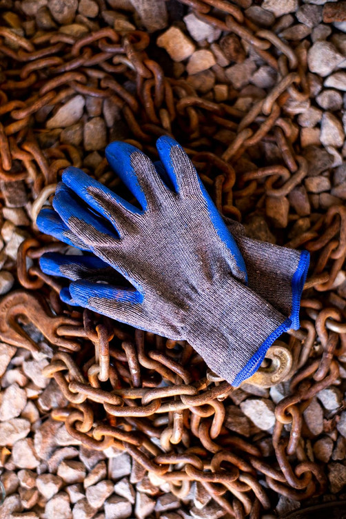 10 Pairs Blue Work Gloves: String Knit Palm, Latex Dipped, Nitrile Coated