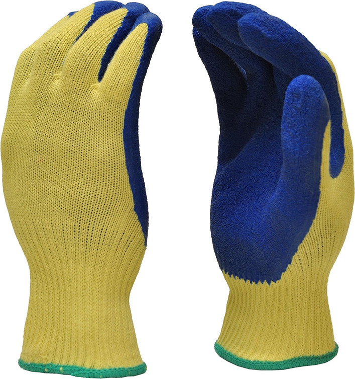 Blue Kevlar Cut-Resistant Work Gloves with Latex Coating - 1 Pair