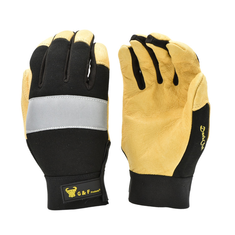 1091 High Visibility Reflective Mechanics Work Gloves, Sold by each- 1 Pair