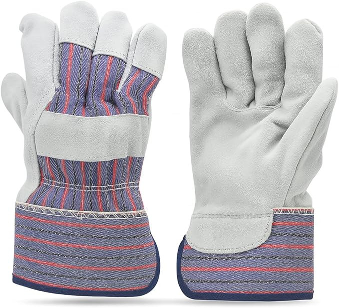 Safety cuff gloves, Heavy duty professional gloves, men's work gloves, Premium Suede Double Palm Work Gloves