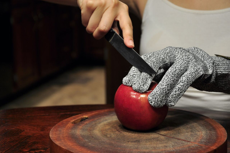 Anti-Slip Cut-Resistant Gloves Kitchen Carpentry with Silicone Blocks Food-Grade - view 2