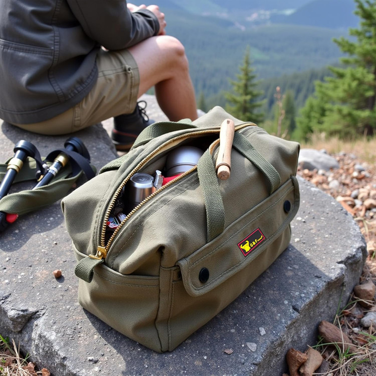 Government-Grade Mechanics Tool Bag Heavy-Duty Brass Zipper Olive Green - view 8