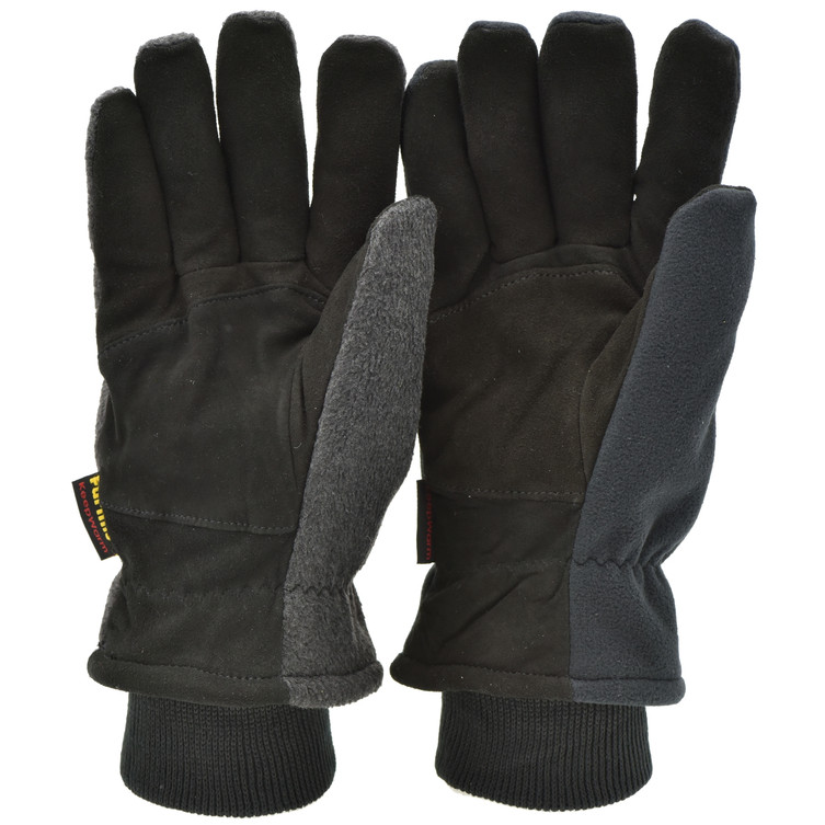 Deerskin winter gloves with fleece lining and Thinsulate insulation — alternate view 2