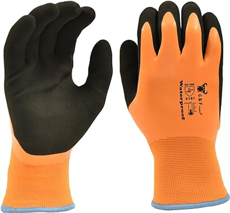 Winter Work Gloves Waterproof, Double Thermal Shell, Latex Coated, Sandy Finish, Unisex