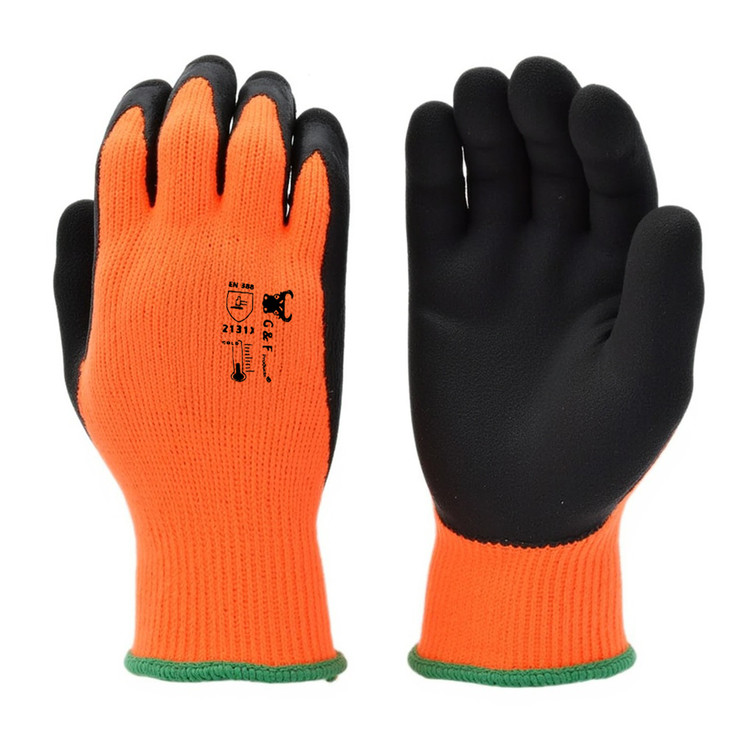 1528 insulated waterproof work gloves with high-visibility shell and microfoam grip palm