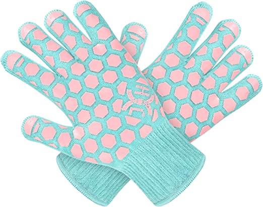 Grill gloves, heat-resistant gloves for cooking, heat-proof gloves, BBQ gloves, hand protection, heat-resistant mitten