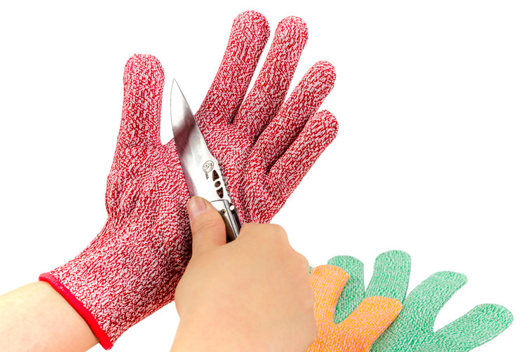 High Performance Cut-Resistant Gloves 3 Colors for Meat, Veg, and Fruit - Level 5 Protection 3 Packs