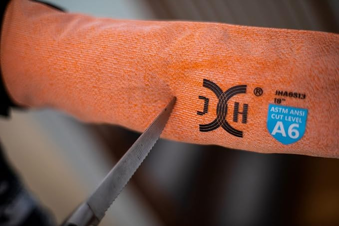 JH Cut-Resistant Sleeves with Thumb Slot in Orange