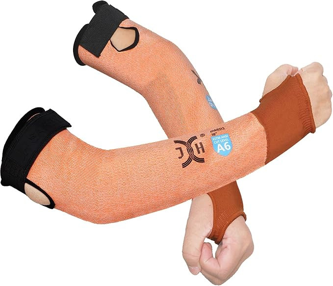 JH Cut-Resistant Sleeves with Thumb Slot in Orange