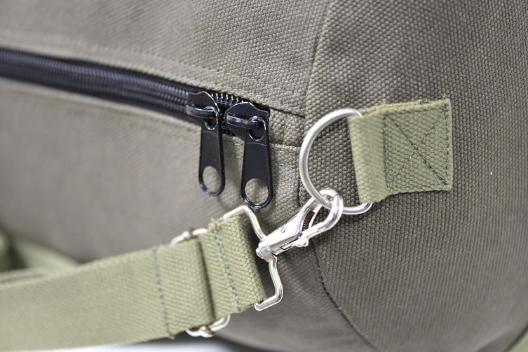 G & F Military Style Duffle Bag, Heavy Duty Water-Resistant Canvas, Adjustable Strap, Olive Green