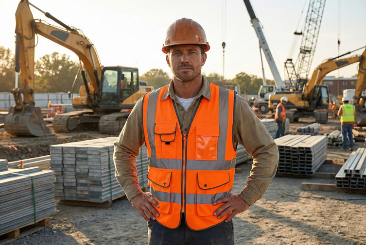 G & F Products Reflective Safety Vest, High Visibility ANSI Class 2 Vest with 9 Pockets and Reflective Strips, Neon Orange